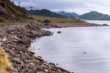  coastal road and motorhome on the Isle of Mull