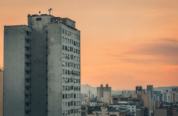 Fototapeta premium Urban Sunset City Buildings