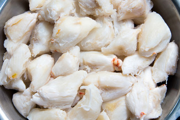 The texture of Crab Meat, the ingredient to cooking