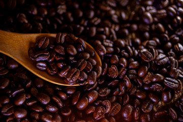 select coffee roasted beans background