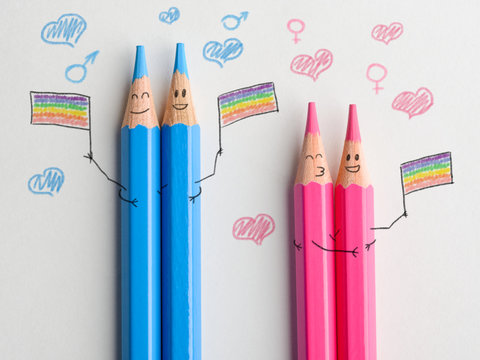 Happy gay and lesbi couples