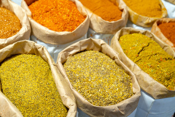 East Asian spices for food in the store.