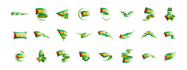 Sao Tome and Principe flag, vector illustration on a white background