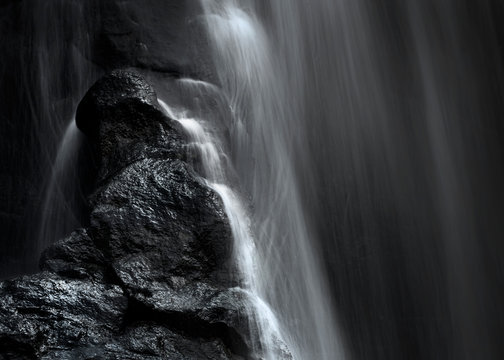 Waterfall in a Ciletuh-Palabuhanratu geopark, West Java, Indonesia