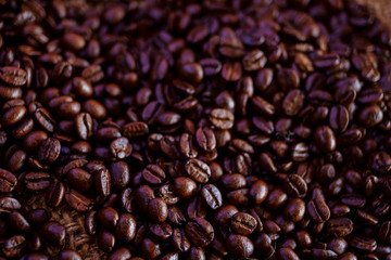select coffee roasted beans background
