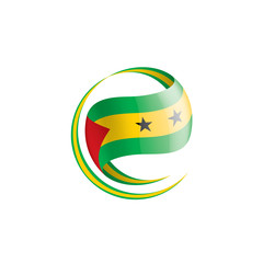 Sao Tome and Principe flag, vector illustration on a white background