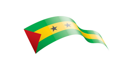 Sao Tome and Principe flag, vector illustration on a white background