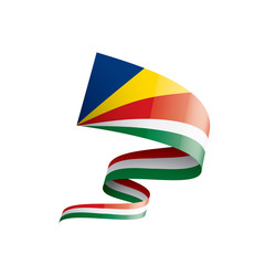 Seychelles flag, vector illustration on a white background