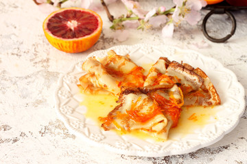 Traditional French crepe Suzette