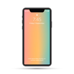 Isolated iphone mockup. Vector cell phone illustration. Vector electronic device. Colorful phone template.