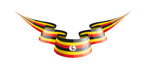 Uganda flag, vector illustration on a white background