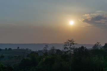 sunset in the mountains