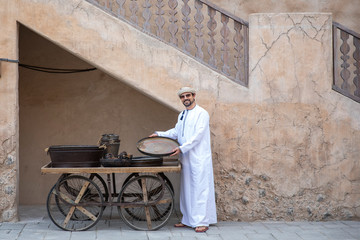 Arab Man in old Al Seef area of Dubia, United Arab Emirates