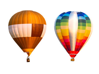 Double of colorful hot air balloon on isolated 4