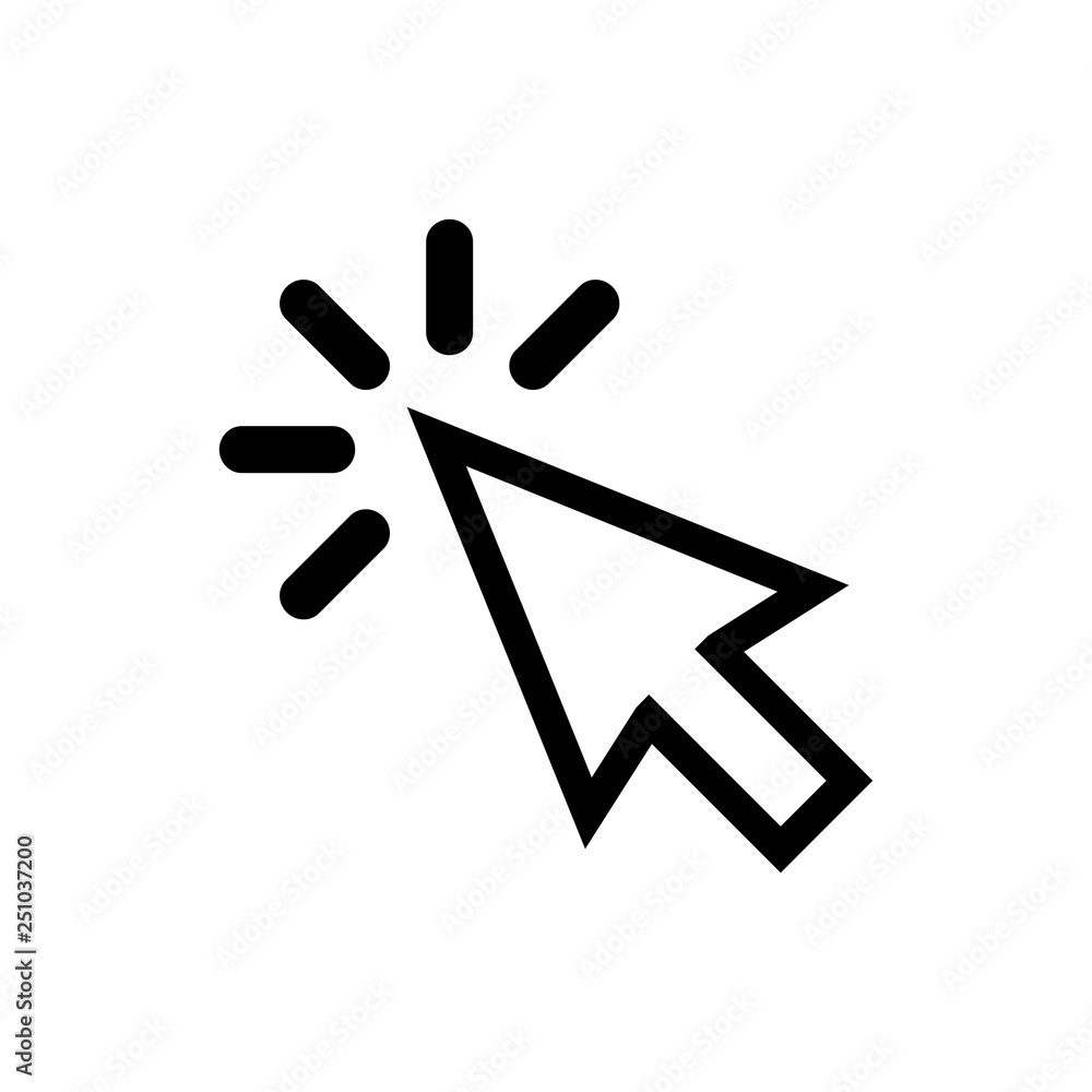 Poster click icon vector. cursor icon. computer mouse click cursor black arrow icons.