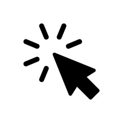 Click icon vector. Cursor icon. Computer mouse click cursor black arrow icons.