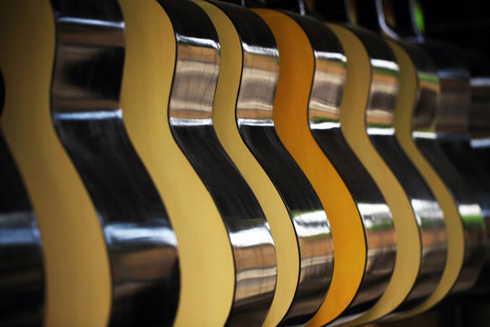 Row of guitars