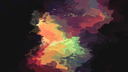 abstract stained pattern texture rectangle background black, orange, green, red, yellow color - modern painting art - watercolor splotch effect