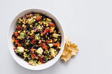 Avocado Bean Salsa with Chips