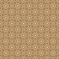 Seamless traditional Japanese ornament.Golden color background.White lines.