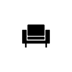 Retro sofa line icon. Living room furniture.