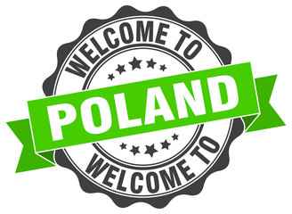 Obraz premium Poland round ribbon seal