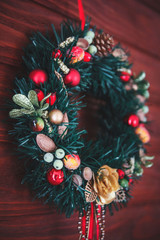 Christmas border from christmas wreath useful as christmas decoration