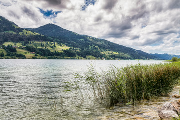Blick über den großen Alpsee zum Immenstädter Horn