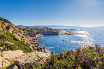 Fototapeta premium North West coastline between Bosa and Alghero, Sardinia island. Italy
