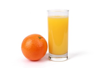  fresh squeezed orange juice - glass with fresh squeezed orange juice and oranges isolated on white