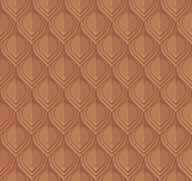 Vector Seamless Pattern With Bronze Scales Or Lamellar Armour Imitation