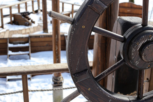 old ship wheel