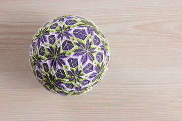 Japanese traditional toys 'Temari' ball. Beautiful temari balls. Handicraft ball in authentic Japanese style
