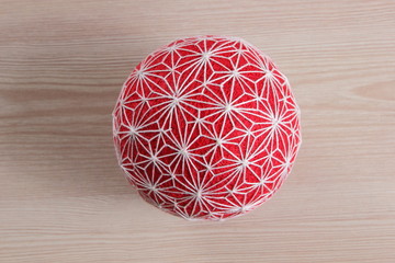 Japanese traditional toys 'Temari' ball. Beautiful temari balls. Handicraft ball in authentic Japanese style