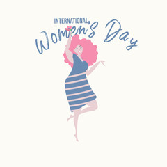 isolated women. International women's day. Vector