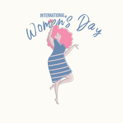 isolated women. International women's day. Vector