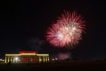 Red Fireworks at Chinese New Year Lantern Festival at Auckland Domain