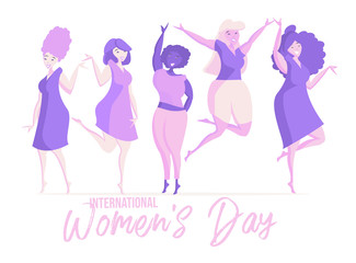 Fototapeta na wymiar isolated women. International women's day. Vector