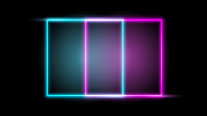 Glowing Neon frame. Design element for your ad, sign, poster, banner. Vector illustration