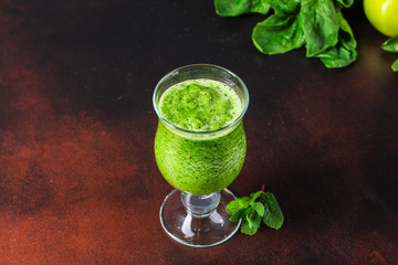 green smoothies (greens, spinach, celery, and more) superfood. Food background