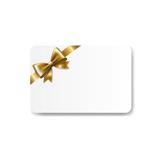 Gift Card Golden Bow Isolated