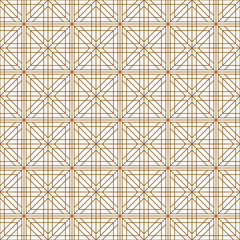 Seamless traditional Japanese geometric ornament .Golden color lines.