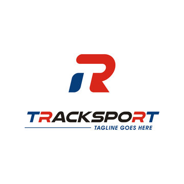 Modern Monogram Initials TR RT sport logo design
