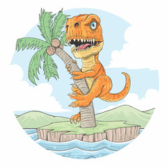 T REX SUMMER LAND VECTOR © DEYASA346
