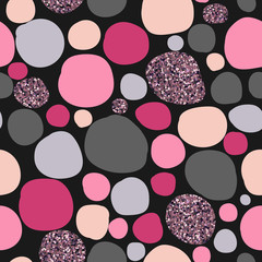 Seamless vector of multicolored geometric shapes. Romantic background