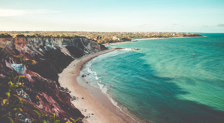 Aerial view of Tabatinga's beach in Paraiba, Brazil - 