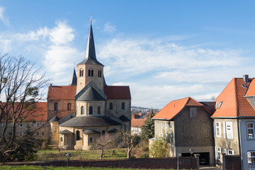 Fototapeta na wymiar big german church in daylight elegant tall