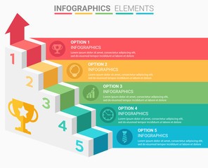 INFOGRAPHICS element abstract design the number top five list template