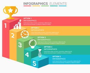 INFOGRAPHICS element abstract design the number top five list template