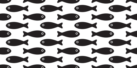 fish Seamless pattern vector salmon scarf isolated tuna dolphin shark whale ocean sea cartoon repeat wallpaper tile background doodle illustration
